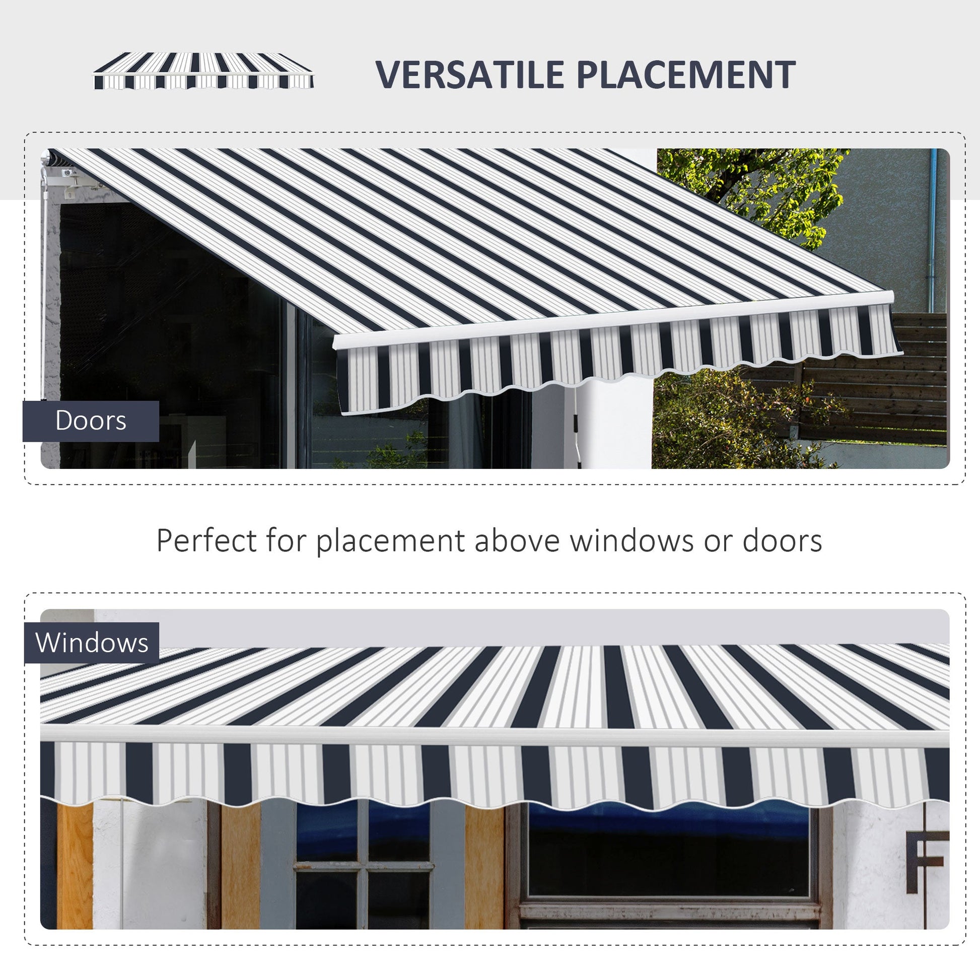 Outsunny 4x3M Manual Retractable Awning