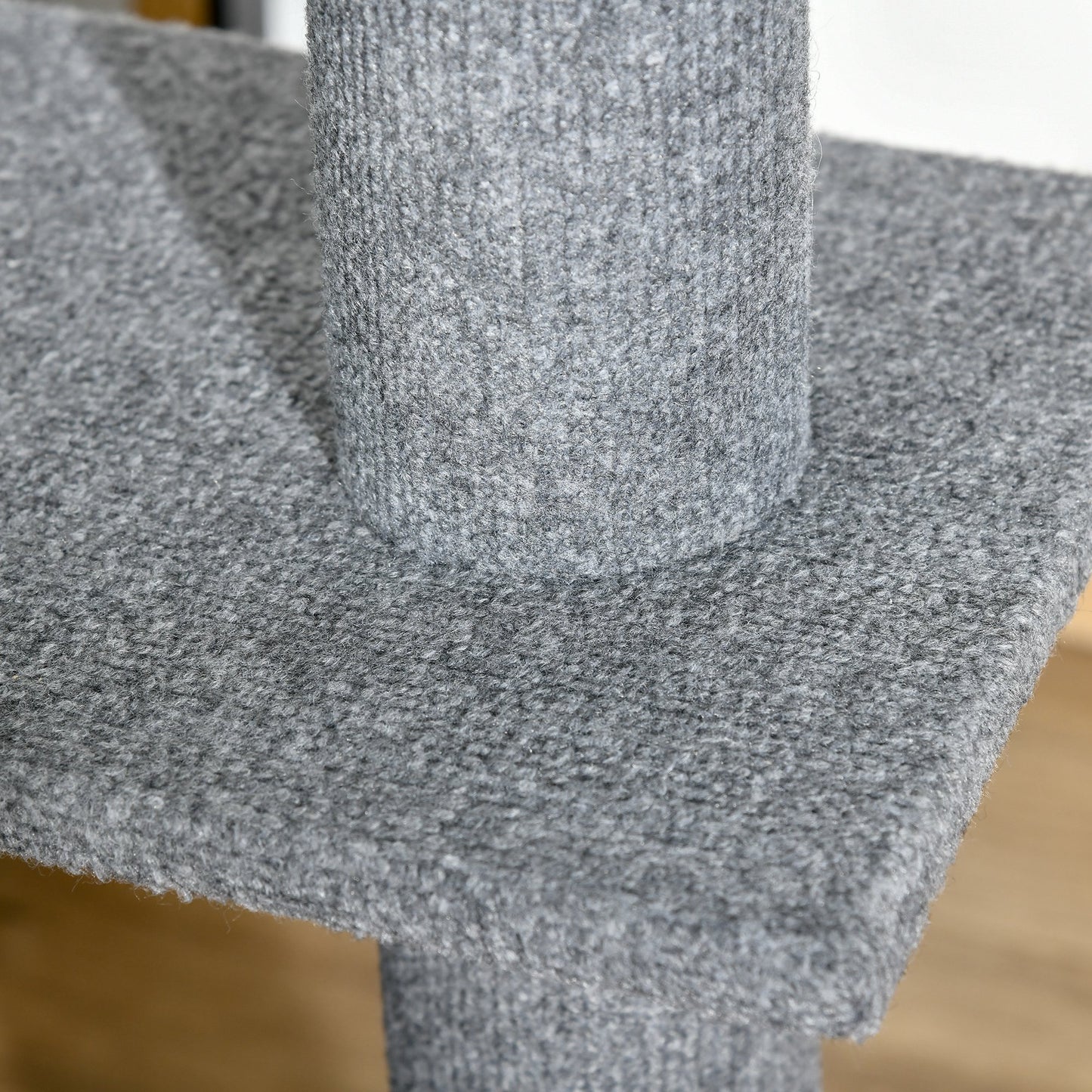 260cm Floor To Ceiling Cat Tree Kitten Tower Adjustable Height - Grey Pawhut