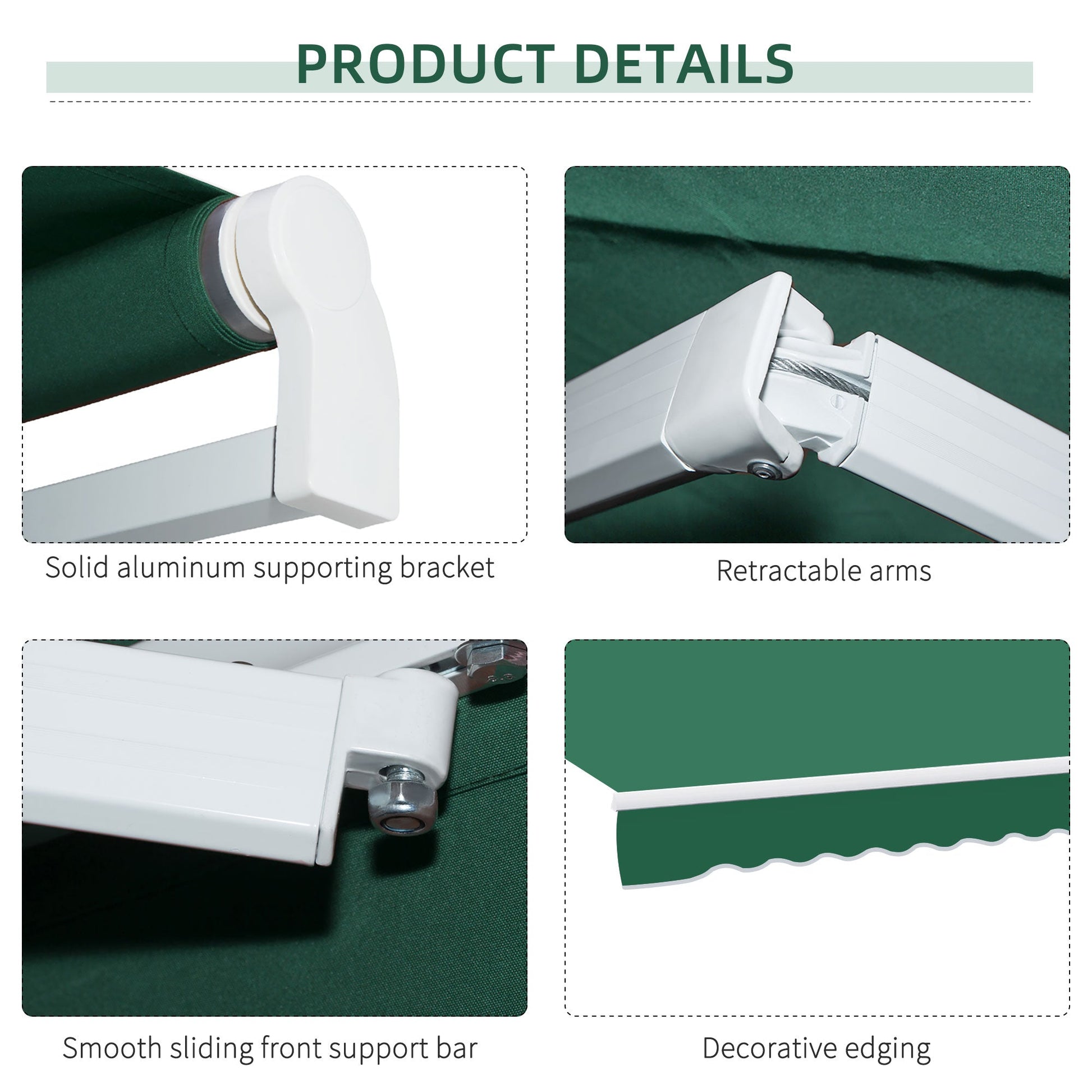 Outsunny Manual Retractable Awning