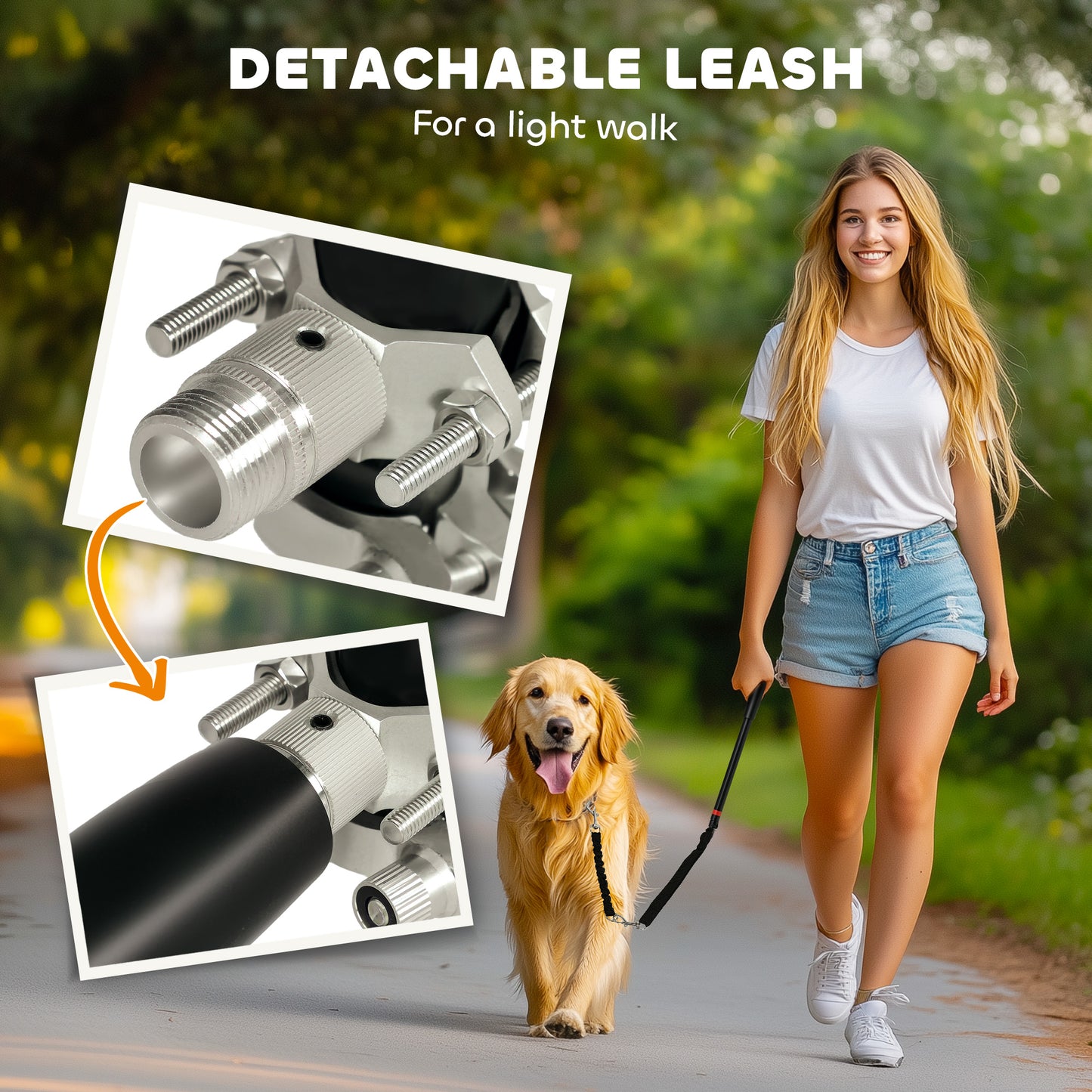 PawHut Dog Lead for Bicycle, Easy Installation, for Cycling, Training