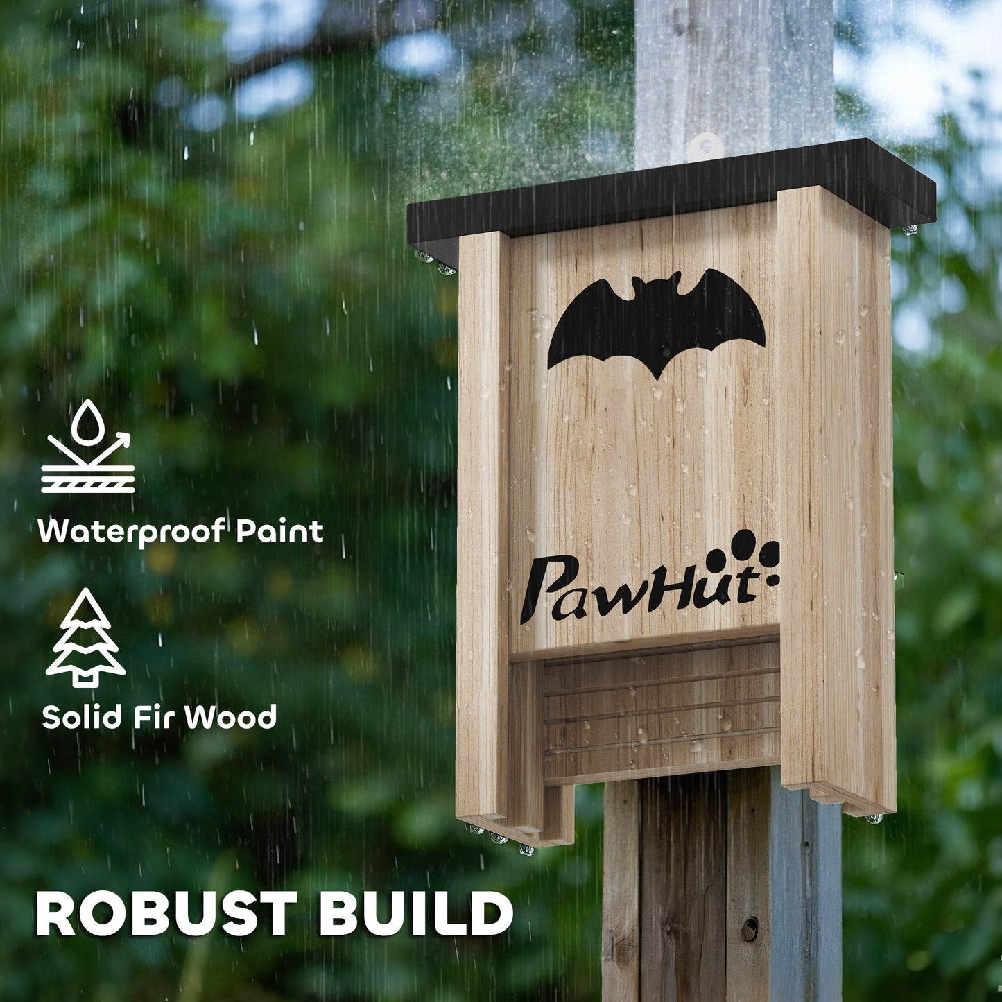 PawHut 3PCs Bat Boxes Designed to Attract Bats, 18 x 6 x 22.5 cm