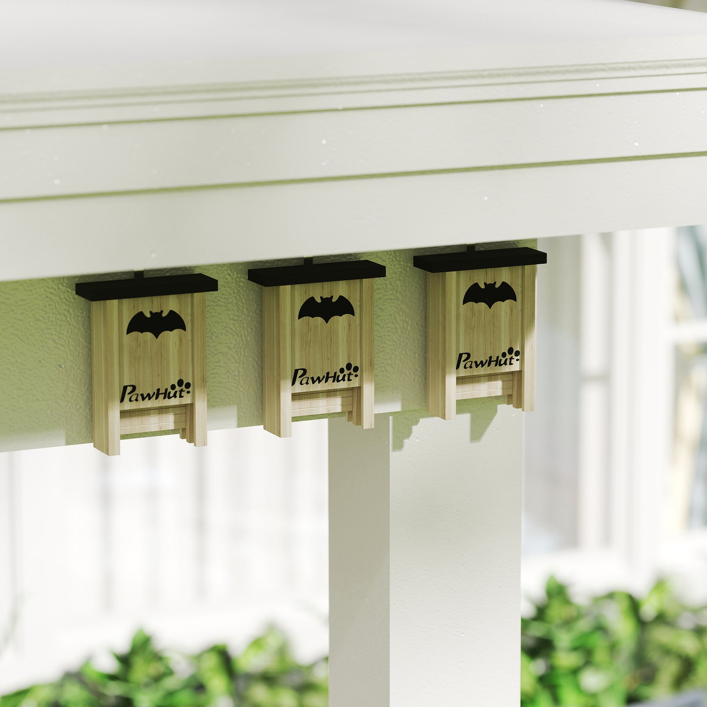 PawHut 3PCs Bat Boxes Designed to Attract Bats, 18 x 6 x 22.5 cm