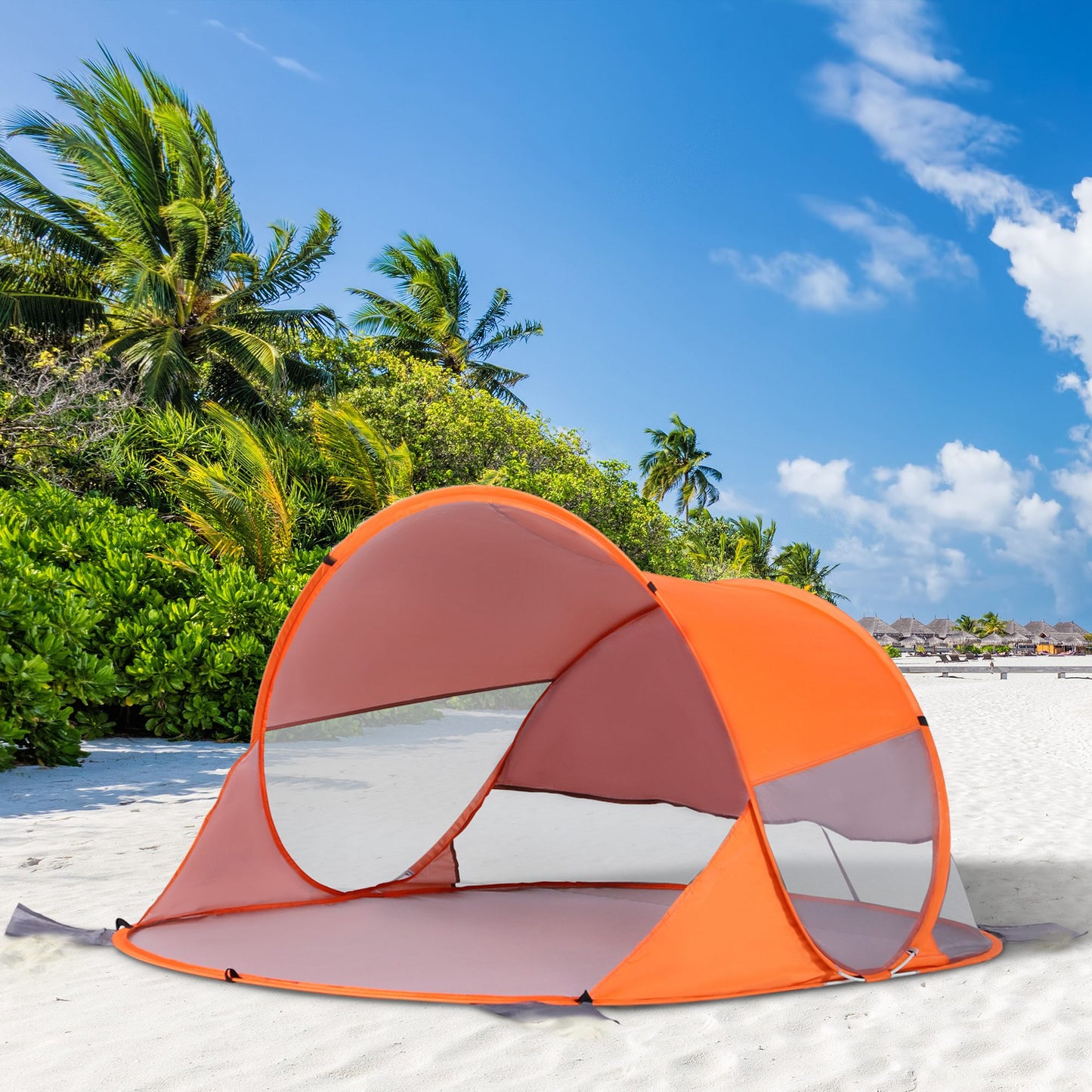 Portable Automatic Pop Up Beach Tent Outdoor Camp Shelter Orange Outsunny