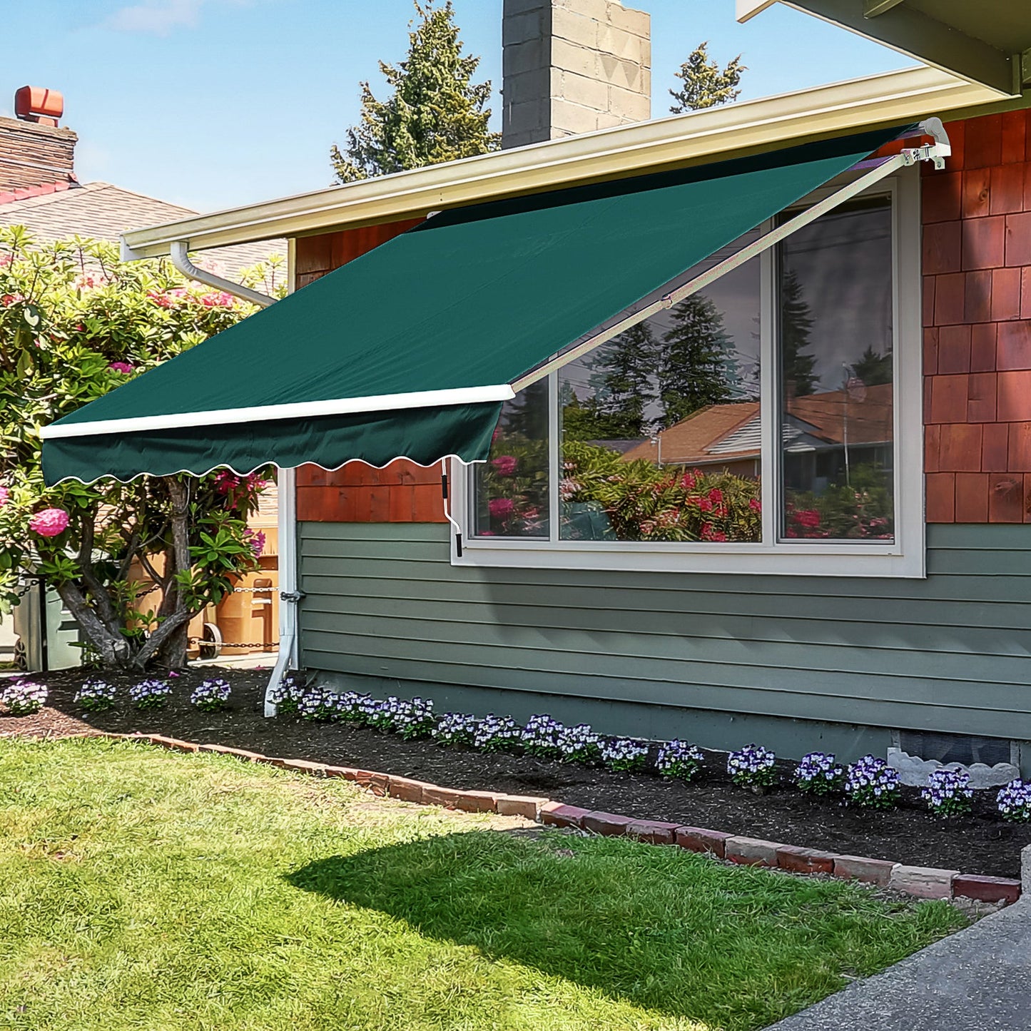 Outsunny Manual Retractable Awning