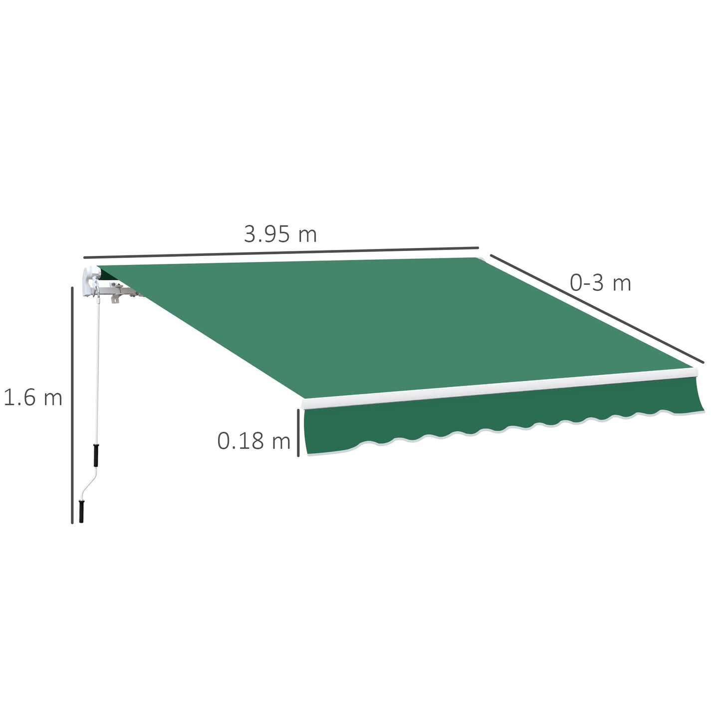 Outsunny Manual Retractable Awning