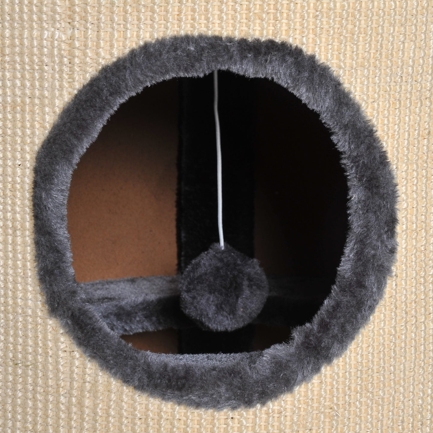 Cat Scratching Barrel Sisal Activity Center 3 Dens Observation Deck 70H Pawhut