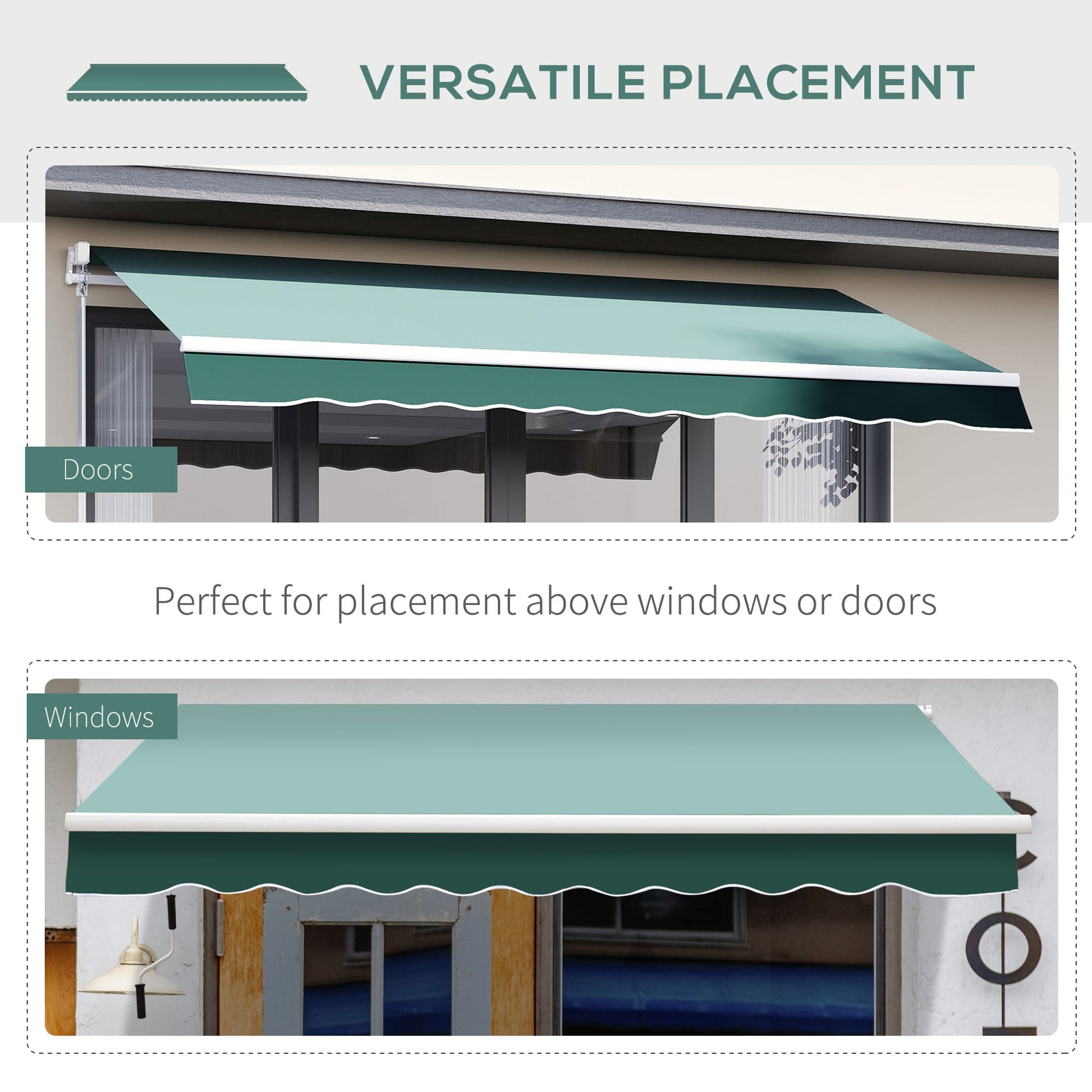 Outsunny 2.5x2m Manual Retractable Awning