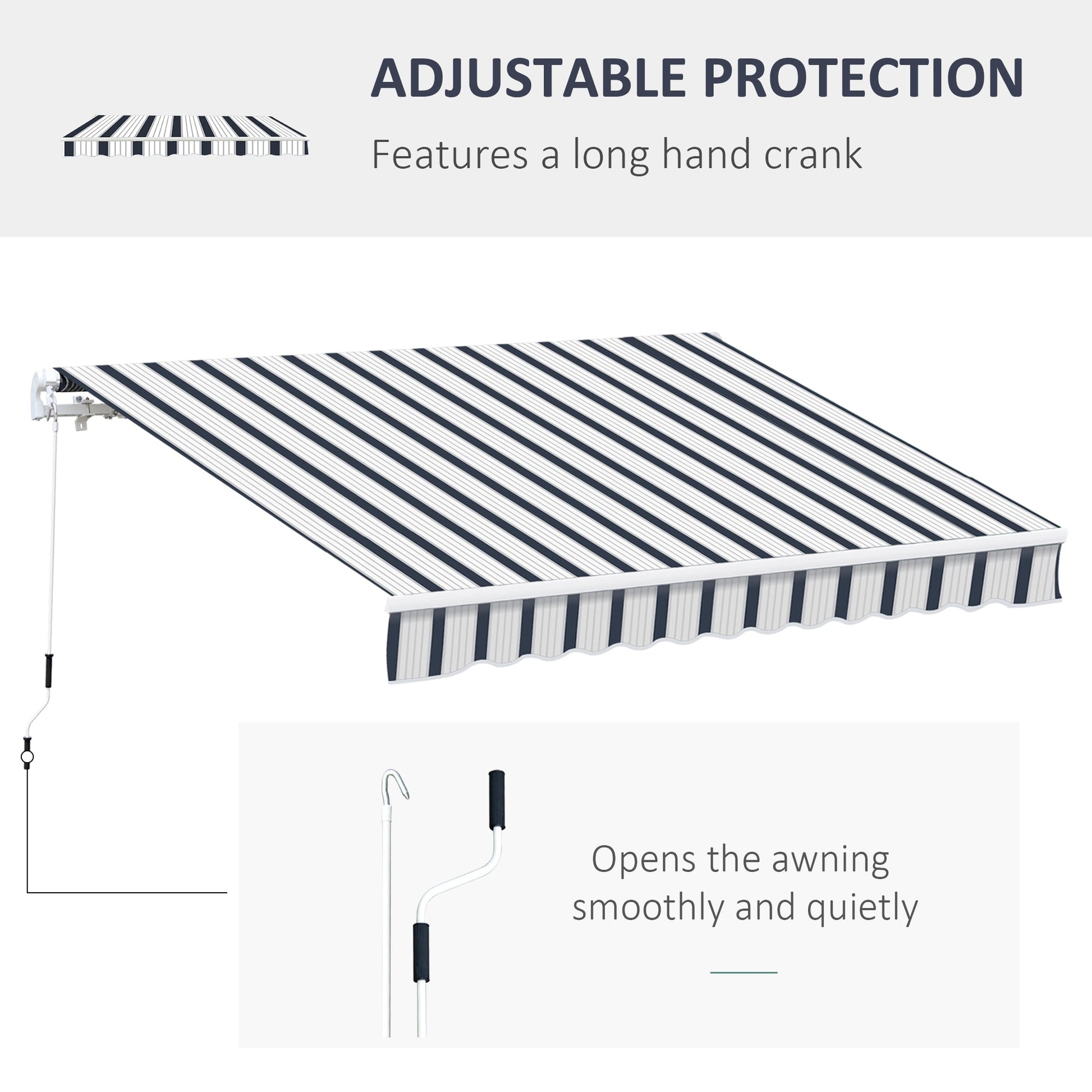 Outsunny 4x3M Manual Retractable Awning