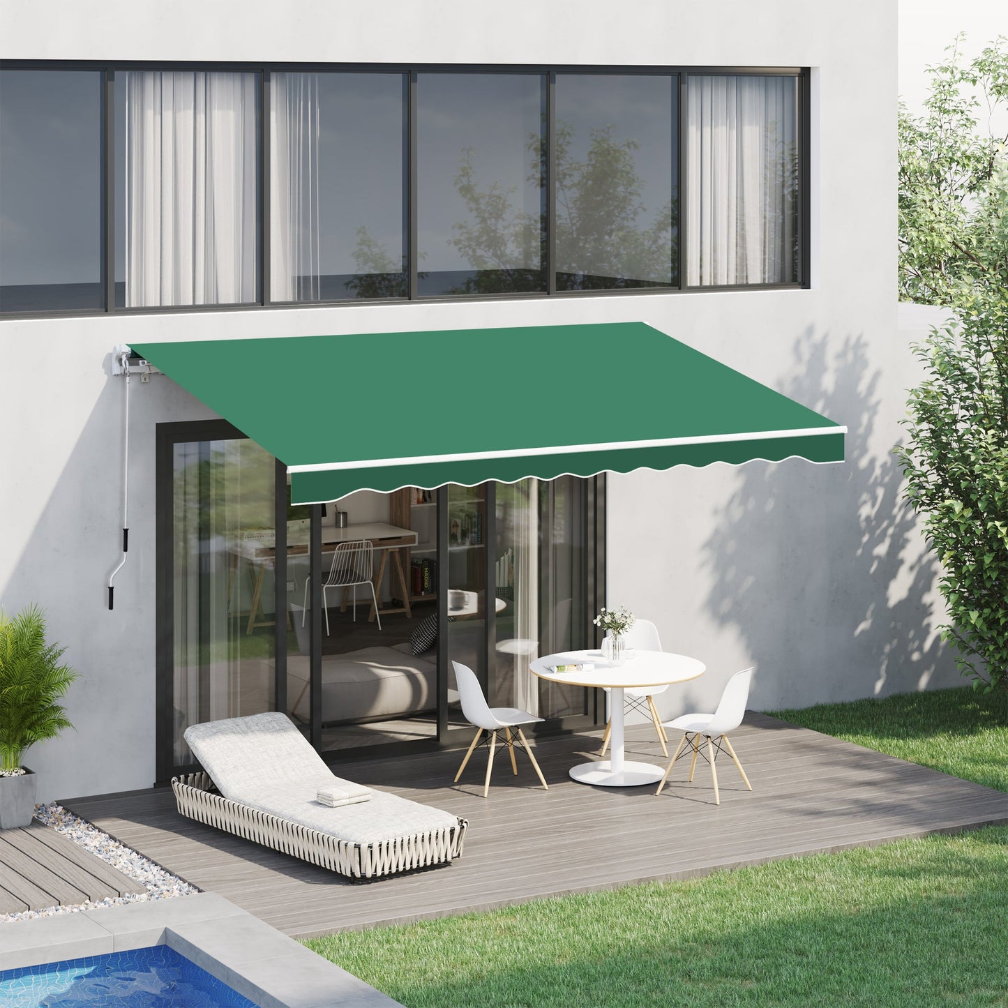 Outsunny Manual Retractable Awning