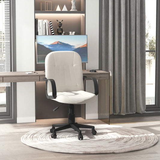 HOMCOM Cream Swivel Chair