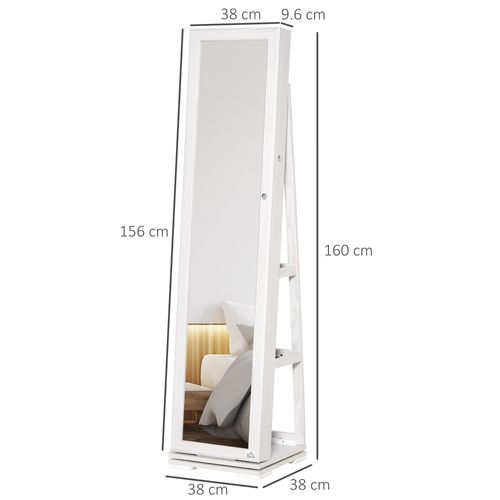 Jewelry Cabinet Full Length Mirror 360??? Swivel Lockable Organizer