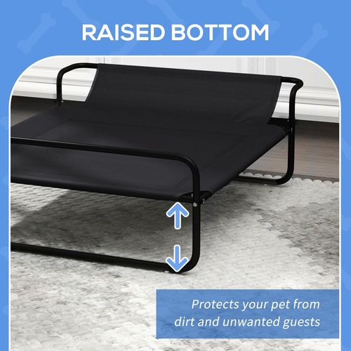 PawHut Raised Dog Bed with Slope Headrest for Small Medium Dogs 91 x 69 x 29cm