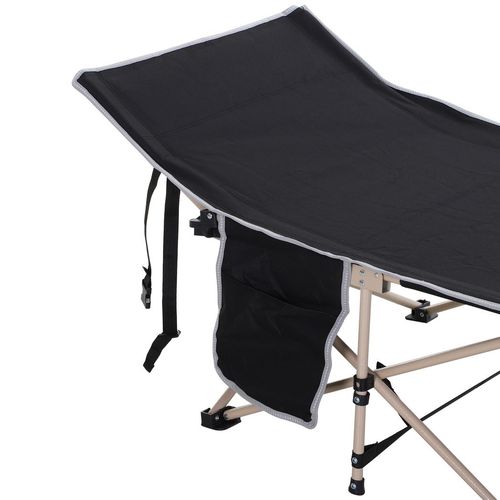 Single Portable Outdoor Military Sleeping Bed Camping Cot Black Outsunny