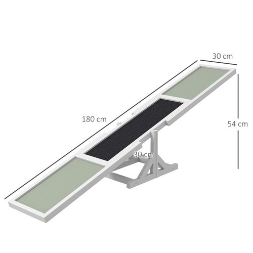 PawHut Wooden Pet Seesaw for Big Dogs with Anti-Slip Surface, White