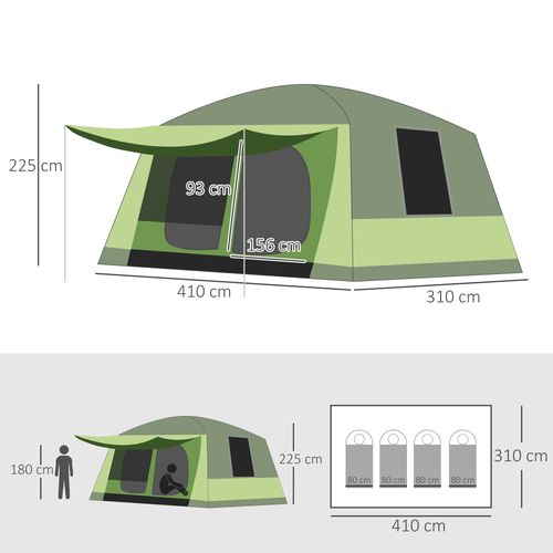 Two Room Dome Tent Camping Shelter w/ Porch and Portable Carry Bag Outsunny