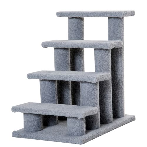 Pet Ramp Stairs 4 Steps Cat Tree Ladder Safety Steps Climbing Frame Grey