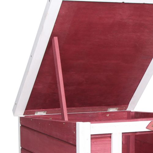 PawHut Wooden Rabbit Hutch Bunny Cage Guinea Pig House Pet Habitat Ferret Red