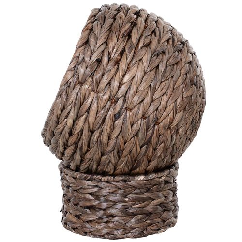 Wicker Cat House, Raised Cat Bed with Cylindrical Base, 42 x 33 x 52cm - Brown