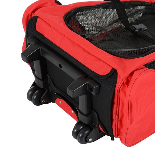 Pet Travel Backpack Bag Cat Puppy Dog Carrier w/ Trolley and Telescopic Handle