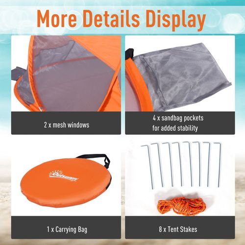 Portable Automatic Pop Up Beach Tent Outdoor Camp Shelter Orange Outsunny