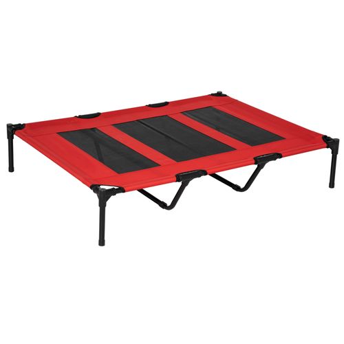 Cooling Elevated Dog Bed Portable Raised Pet Cot for Indoor & Outdoor, Red