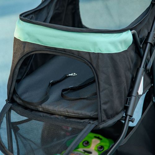 PawHut Dog Stroller for XS Dogs, S Dogs, Cats with Rain Cover - Green