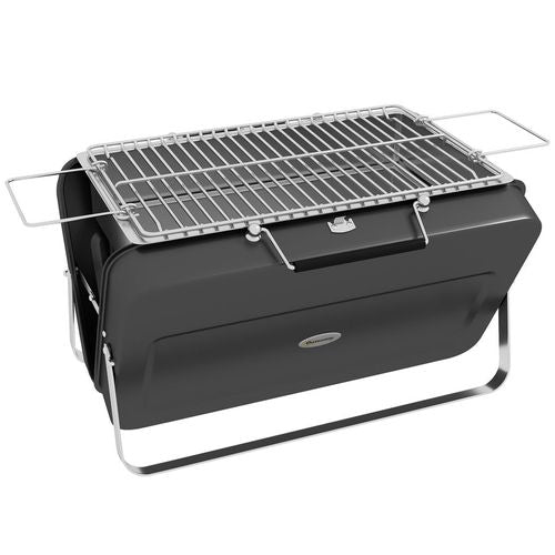 Outsunny Portable BBQ Grill with Suitcase Design for Camping Picnic Party, Black