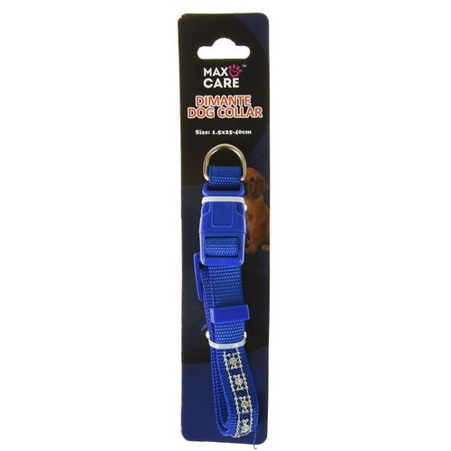 Dimante Dog Collar 1.5x25.40cm BLUE