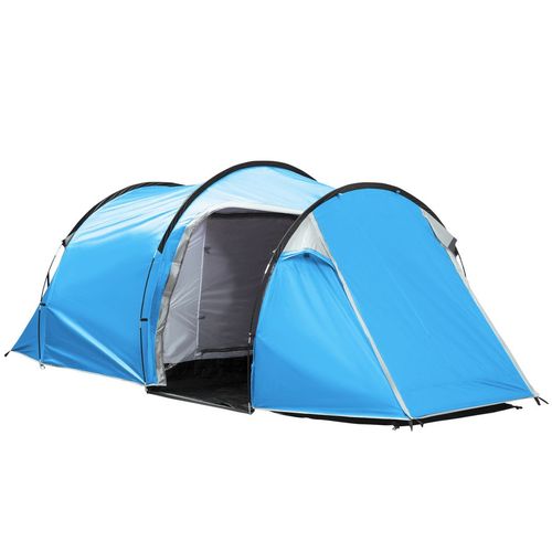 3 Man Camping Tent w/ 2 Rooms Porch Vents Rainfly Weather-Resistant Outsunny