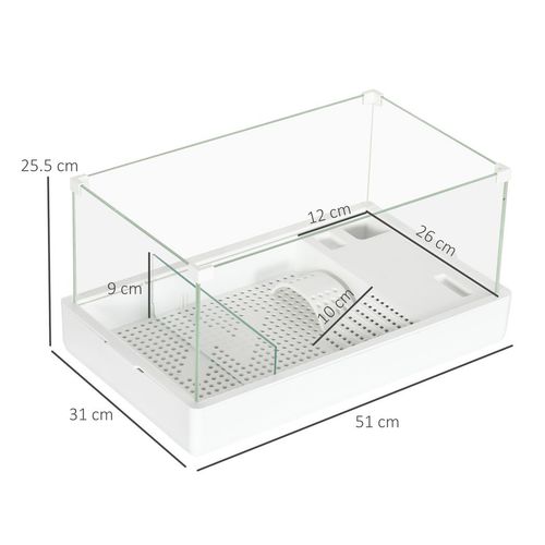 Turtle Tank, Glass Tank w/ Basking Platform, Reptile Habitat