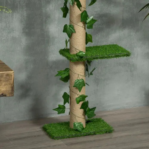 242cm Adjustable Floor-To-Ceiling Cat Tree w/ Anti-Slip Kit - Green