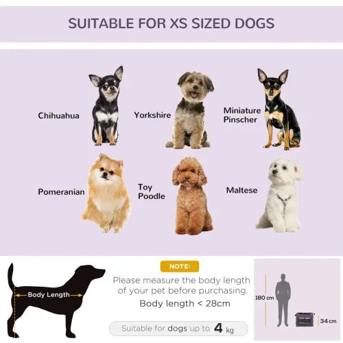 48.5cm Foldable Pet Carrier, Cat Bag w/ Cushion, for Miniature Dogs - Purple