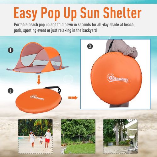 Portable Automatic Pop Up Beach Tent Outdoor Camp Shelter Orange Outsunny