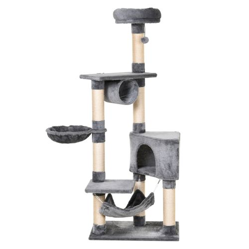 150CM Cat Tree Tower Kittens Activity Stand House Scratching Posts Pawhut