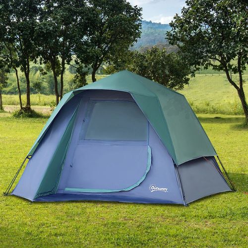 Family Pop-Up Camping Tent W/ Removable Waterproof Rainfly Outsunny