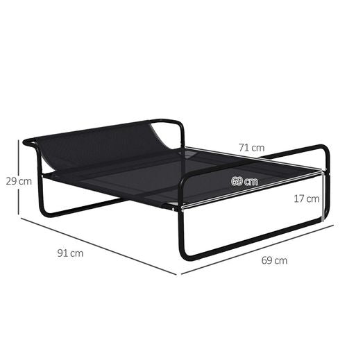 PawHut Raised Dog Bed with Slope Headrest for Small Medium Dogs 91 x 69 x 29cm