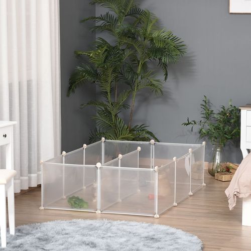 Pet Playpen DIY Small Animal Cage 12 Panels for Bunny Chinchilla Pawhut