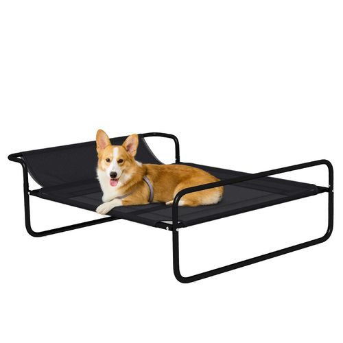 PawHut Raised Dog Bed with Slope Headrest for Small Medium Dogs 91 x 69 x 29cm