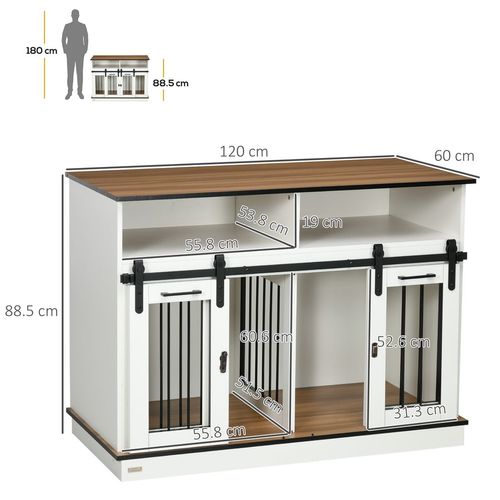 Dog Crate Furniture for Small and Large Dogs with Movable Divider