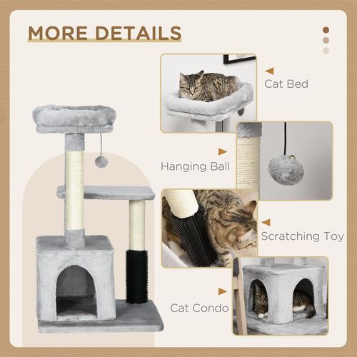 Cat Tree Climbing Activity Center with Scratching Massage Toy Hanging Ball