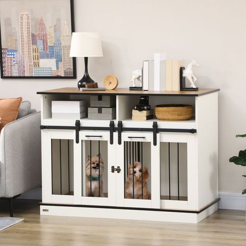 Dog Crate Furniture for Small and Large Dogs with Movable Divider