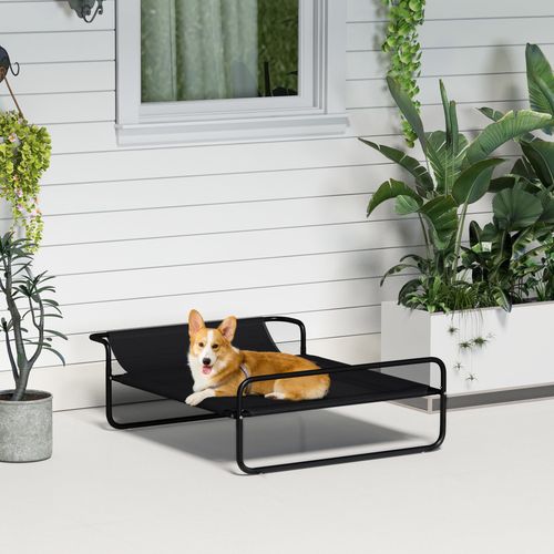 PawHut Raised Dog Bed with Slope Headrest for Small Medium Dogs 91 x 69 x 29cm