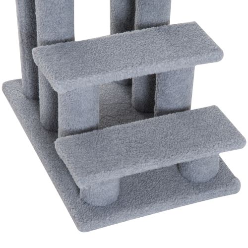 Pet Ramp Stairs 4 Steps Cat Tree Ladder Safety Steps Climbing Frame Grey