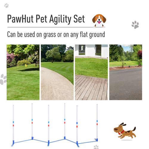 Dog Weave Pole Set Agility Starter Kit Pet Outdoor Exercise Training Set