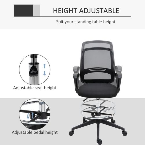 Drafting Chair Tall Office Chair with Adjustable Height and Footrest