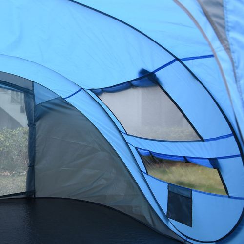 Camping Tent Dome Pop-up Tent with Windows for 4-5 Person Sky Blue