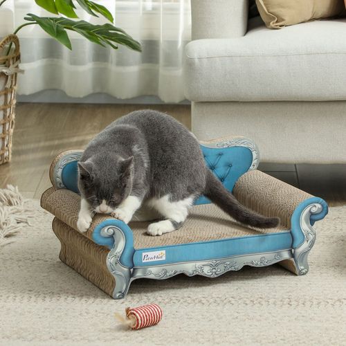 PawHut 2 in 1 Cardboard Cat Scratching Board with Catnip for Indoor Cats