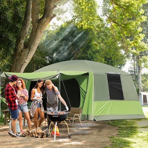 Two Room Dome Tent Camping Shelter w/ Porch and Portable Carry Bag Outsunny