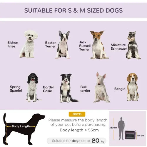 80cm Foldable Pet Carrier Cat Bag w/ Cushion, for Small, Medium Dogs - Purple